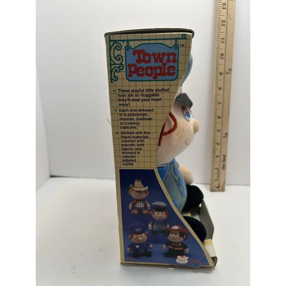 Vintage 1985 Well-Made Town People Mailman Plush Doll Small Stuffed Toy In Box